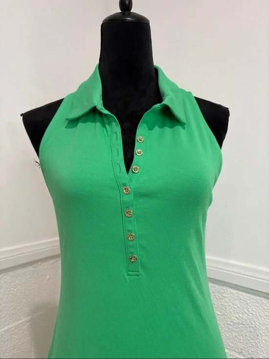 New Lilly Pulitzer Reema Sleeveless Polo Dress Spearmint Green Size Medium - Picture 6 of 13